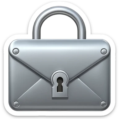 A lock icon on a closed email, with no text. sticker