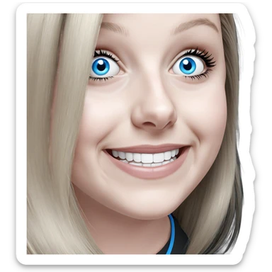 smiling girl with blue eyes sticker