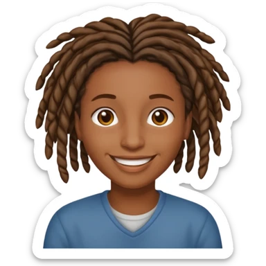 short, brown skin, short locs sticker
