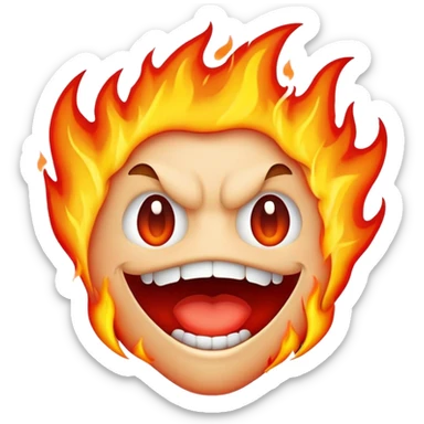 a cartoon mouth with flames coming out, spicy hot sensation sticker