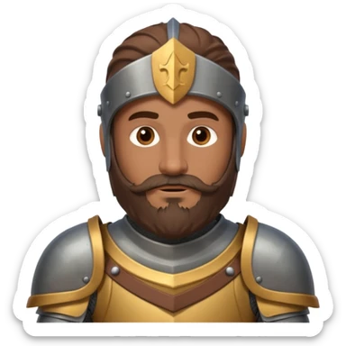 brown knight with beard, grey armor sticker