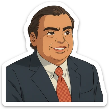 ghibli style portrait of Mukesh Ambani sticker