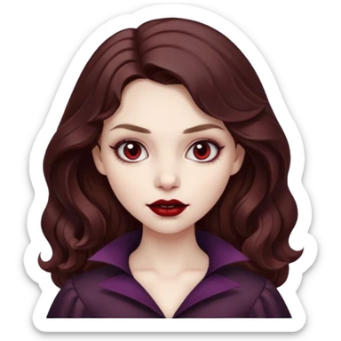 vampire girl with wavy brown hair sticker