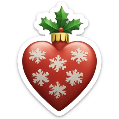christmas heart sticker