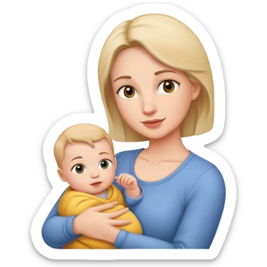 Mom holding baby sticker