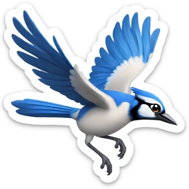 flying blue jay sticker