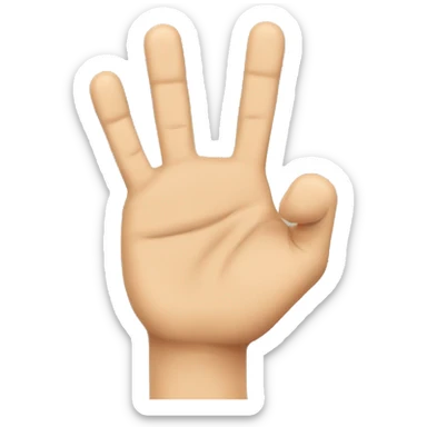 A hand with three fingers extended, palm facing forward, symbolizing a Scout salute. sticker