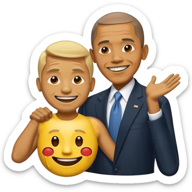 ein verzweifelter stöhnender emoji der ausgepeitscht wird von obama sticker
