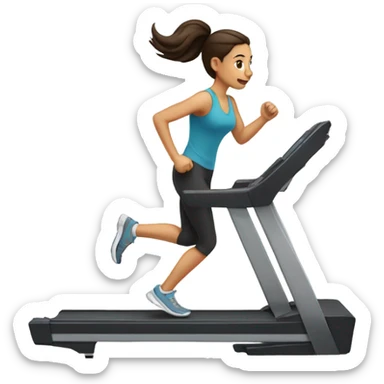 Brunette on treadmill  sticker