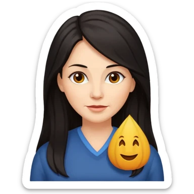 Mature woman with long dark hair sticker