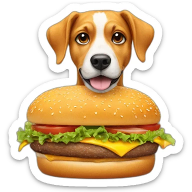 Dog on a burger sticker