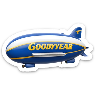 Goodyear Blimp Emoji with the word "Goodyear" on the side sticker
