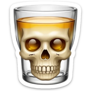 Shot glass with dead face sticker
