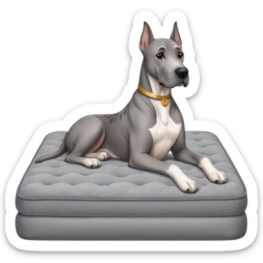 Gray Great Dane on king size mattress sticker