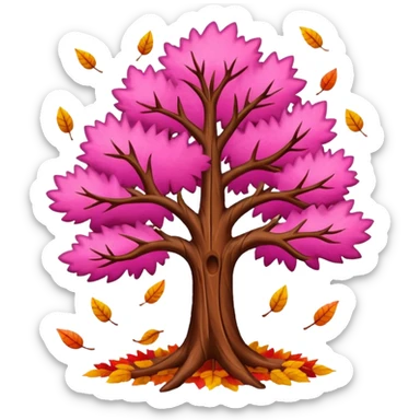 pink autumn tree sticker
