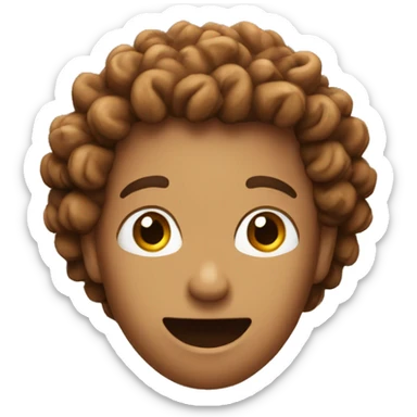 Nut with curly hair sticker