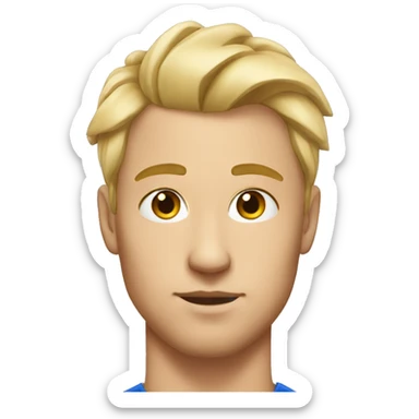 Blonde athletic man with a bun looking serious with blushed lipps sticker