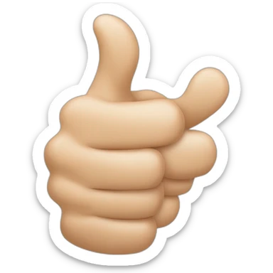 thumbs up but with a crooked thumb which ends up horizontal MORE horizontal sticker