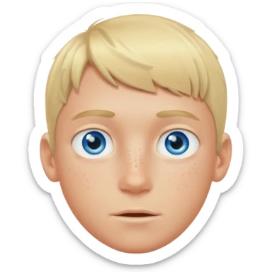 Make me a blond boy with blue eyes and a bit of a fringe sticker