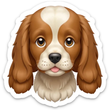 Cachorro cocker spaniel inglês, branco com manchas marrom claro sticker