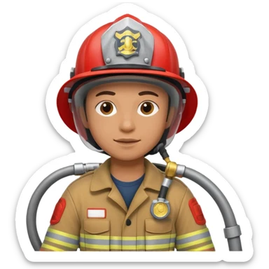 Bombeiro segurando mangueira sticker