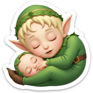 Baby elf sleepy sticker