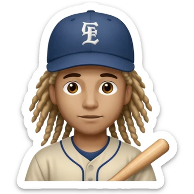 dreadlock baseball player sticker