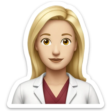 harvard physician white woman blonde hair head, neck and upper chest sticker