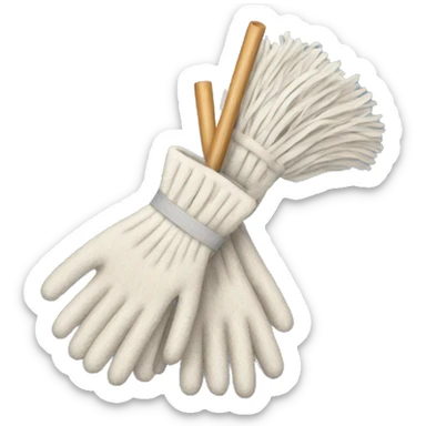 mop and gloves crossed sticker