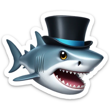 Shark with a top hat sticker