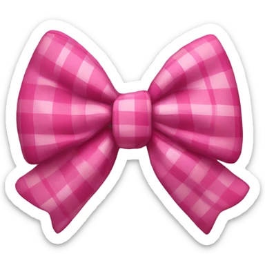 Plaid pink bow sticker