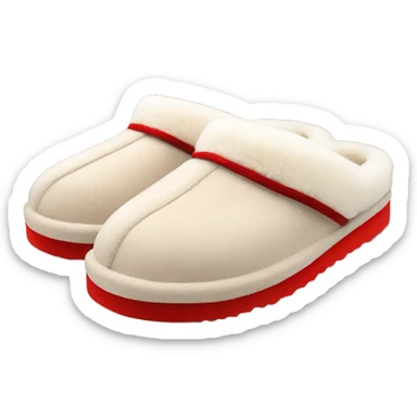 UGG Platform Slippers with red trim sticker