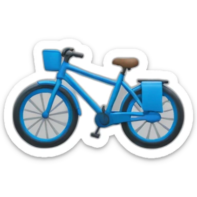 Un vélo Bleu sur un toit gris sticker