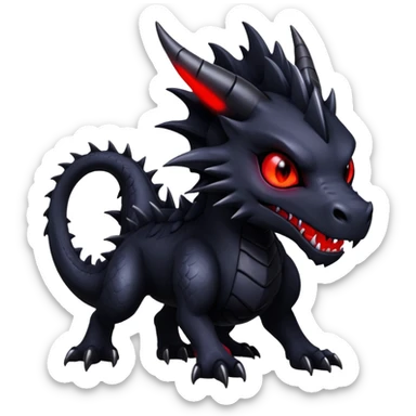Gothic Badass Edgy Dark Mysterious Mystical Dragon-Beast-Fursona-Digimon-Creature sticker