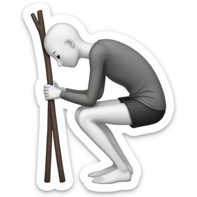 stick figure with back pain sticker