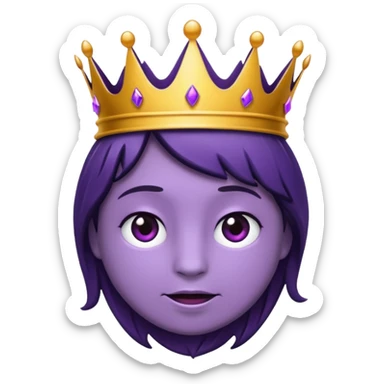 a prune with a crown, simple, clear, iconic sticker
