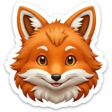 cute face of a fox, very very simple like the lion emoji sticker
