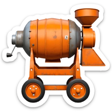 small orange cement mixer (not a truck) sticker