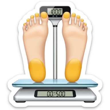 feet on digital scales sticker