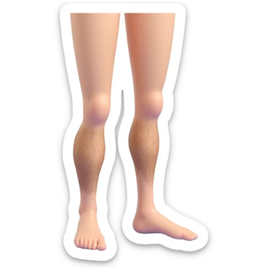 a hairy human leg, realistic, natural skin, visible hair, 3D style sticker