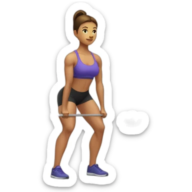 woman doing single leg deadlift sticker