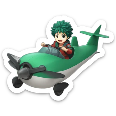 Izuku midorya sur un tapis volant sticker
