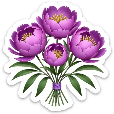 bouquet of lavender peonies sticker