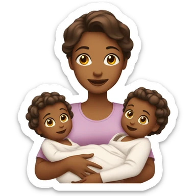 women-holding babies sticker