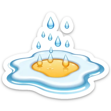 a small puddle of white and clear liquid sticker