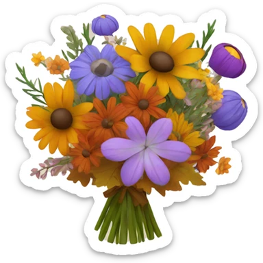 Autumn flower bouquet with wild flowers sticker