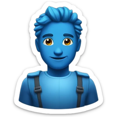 blue confident leader of the monsters sticker