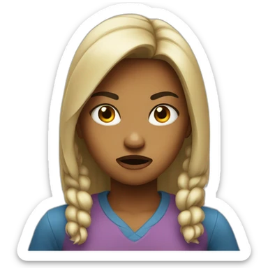 Girl métisse angry sticker