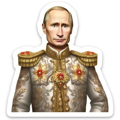 vladimir putin in Romanov dress, full body sticker