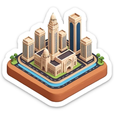 isometric mumbai clay 3d sticker